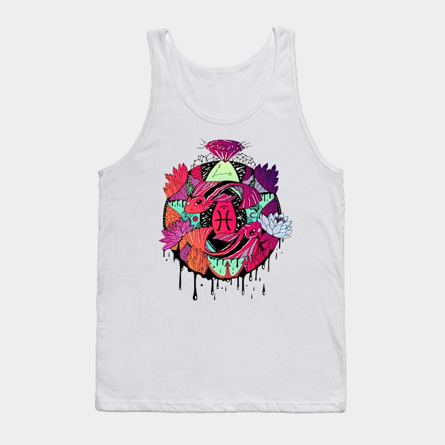 Blue Red Blend Mystic Pisces Motion Tank Top by kenallouis